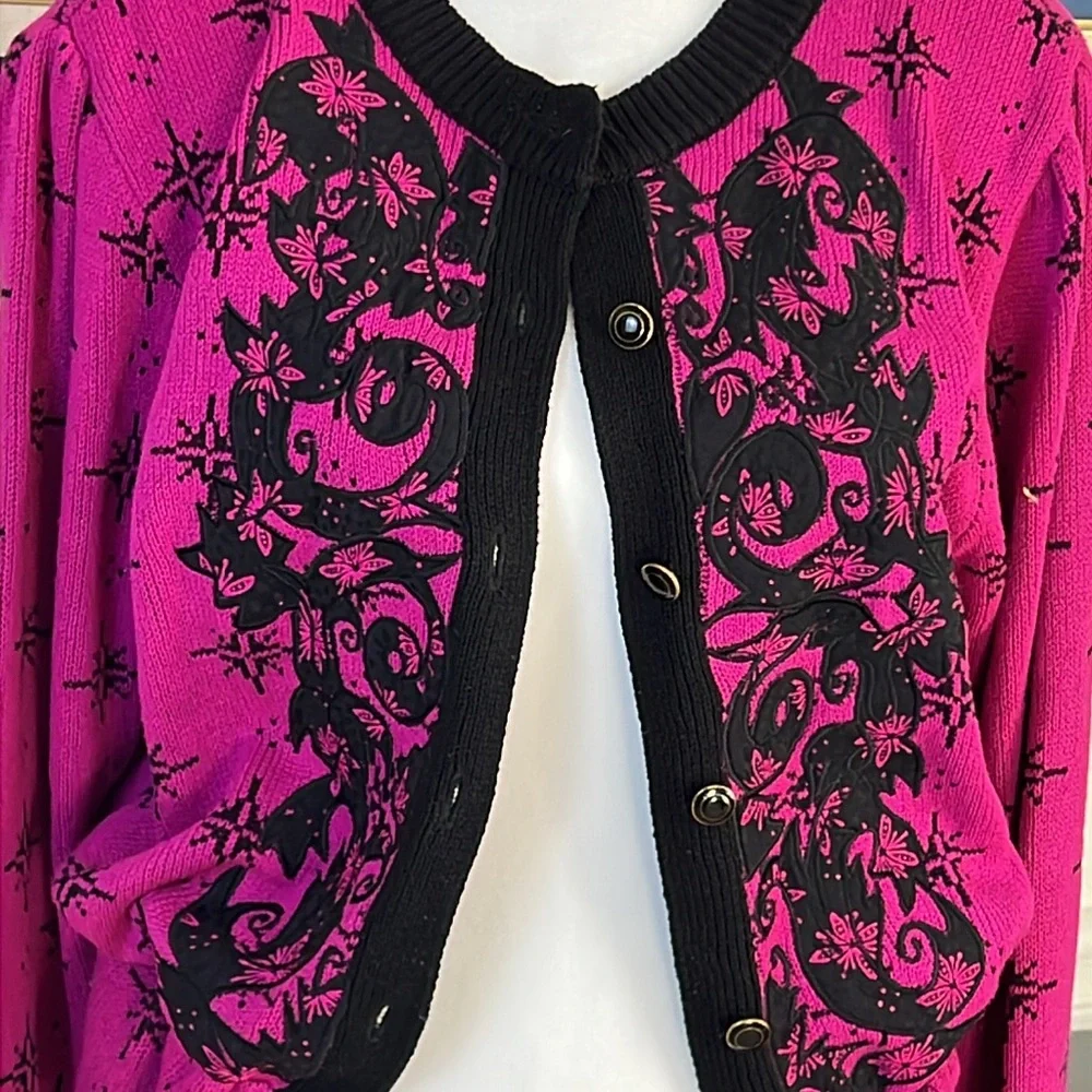 VTG United Collections by Anne Crimmins size L cardigan - Picture 2 of 5